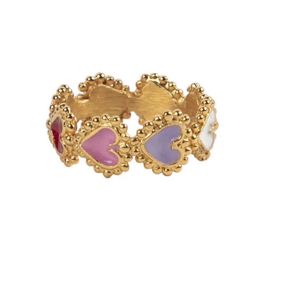 Daniela salcedo 24kt gold-plated heart ring